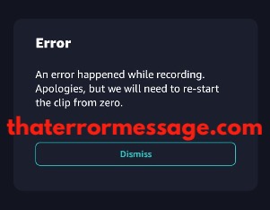 An Error Happened While Recording Game On Amazon