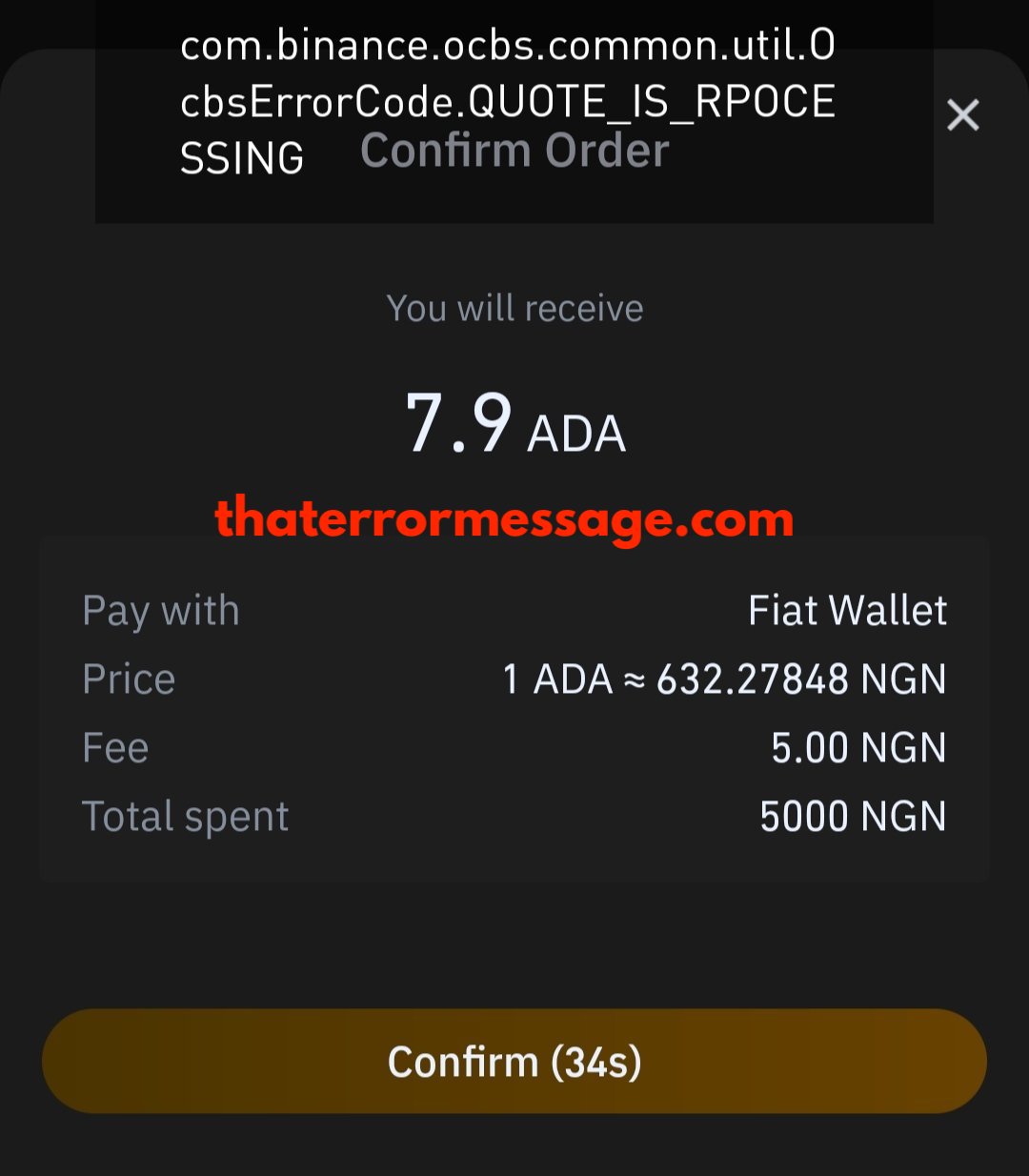 Cbserrorcode Commong Binance