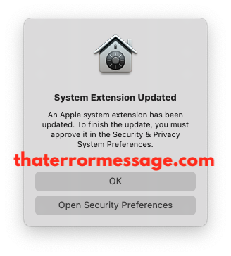 An Apple System Extension Has Been Updated