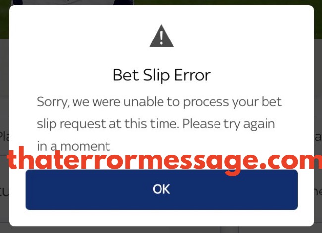 Bet Slip Error Sky Bet