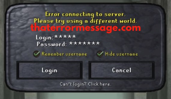 Error Connecting To Server Runescape