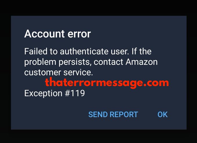 Failed To Authenticate User Amazon