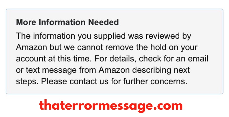 More Information Needed Amazon