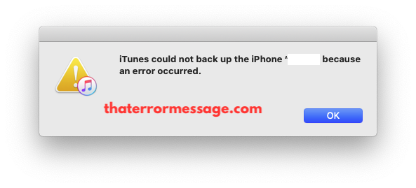 Itunes Could Not Back Up The Iphone Because An Error Occurred