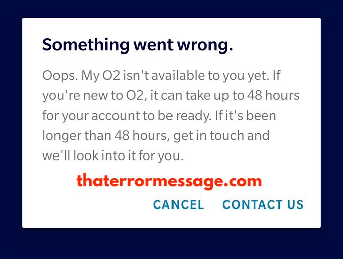 My O2 Isnt Available To You Yet