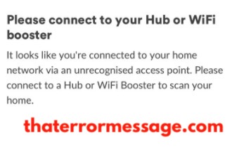 Please Connect To Your Hub Or Wifi Booster Virgin Media