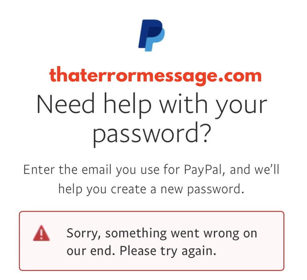 Sorry Something Went Wrong On Our End Password Paypal
