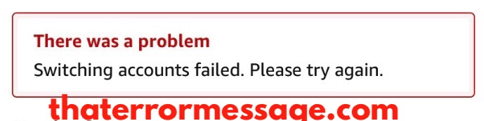 Switching Accounts Failed Amazon