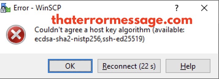 Couldnt Agree A Host Key Algorithim Winscp