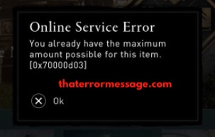 Online Service Error Assassins Creed Valhalla