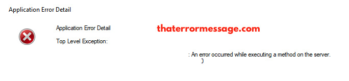 Top Level Exception Method On Server