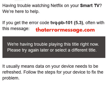 Tvq Pb 101 5 3 Netflix Error