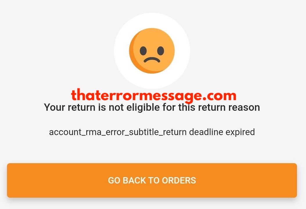 Your Return Is Not Eligible For This Return Reason Jumia