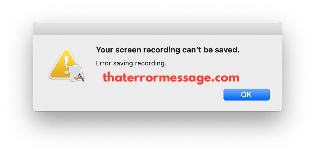 Your Screen Recording Cant Be Saved Macos