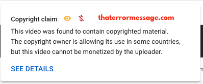 Youtube Copyright Owner Cannot Be Monetized