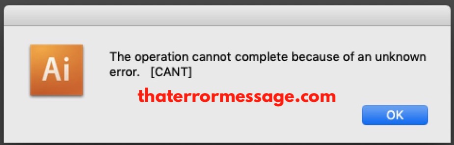 Operation Cannot Complete Because Of An Unknown Error Cant Adobe Indesign