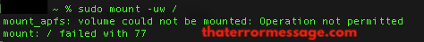 Mount Failed With 77