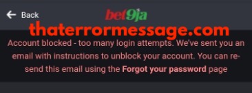 Account Blocked Bet9ja