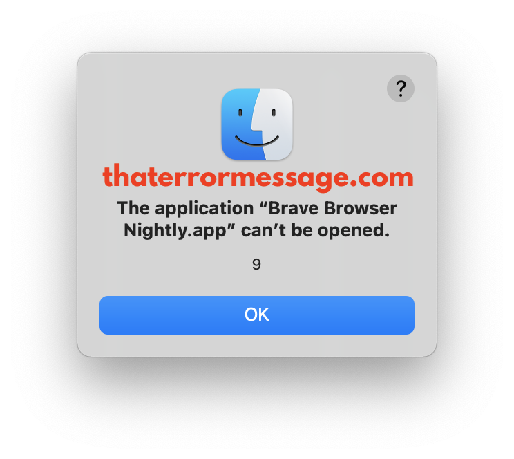 Application Cannot Be Opened Brave Browser Error 9 Macos