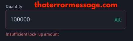 Insufficient Lock Up Ammount Kucoin