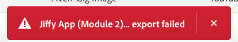 Jiffy App Module 2 Export Failed Adobe