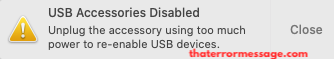 Mac Use Accessories Disabled Unplug