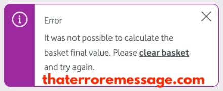 Not Possible To Calculate Basket Final Value Vodafone