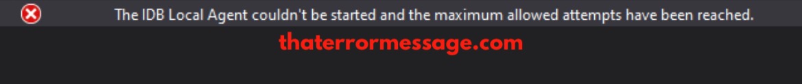 The Idb Local Agent Couldnt Be Started Visual Studio