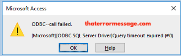 Access Query Timeout Expired