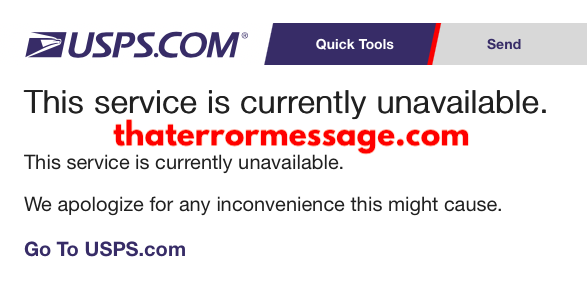 This Service Is Currently Unavailable Usps