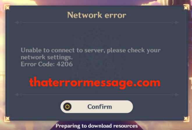 Unable To Connect To Server Error Code 4206 Genshin