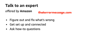 Talk To Expert Offered By Amazon