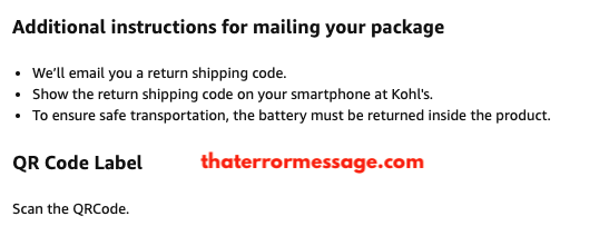 Amazon Additional Instructions For Mailing Package