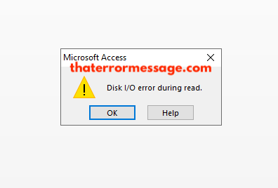 Disk Io Error During Read Microsoft Access