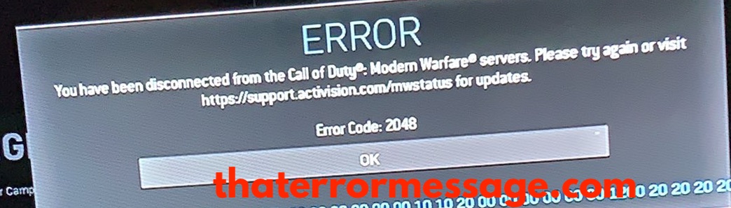 Disconnected From Call Of Duty Servers Error Code 2048