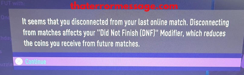 Disconnecting From Matches Affects Your Did Not Finish Modified Fut21
