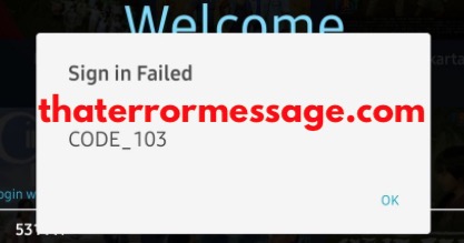 Sign In Failed Code 103 First Media