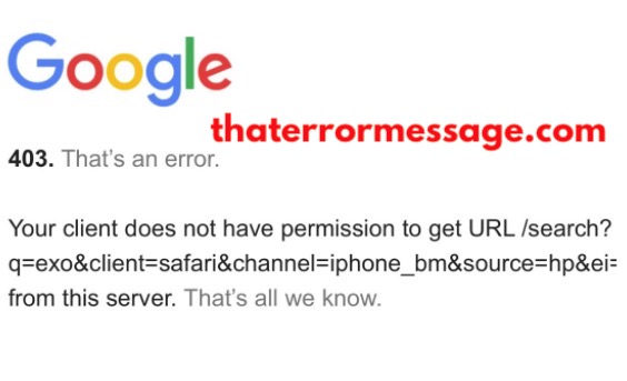 Your Client Does Not Have Permission To Get Url Google