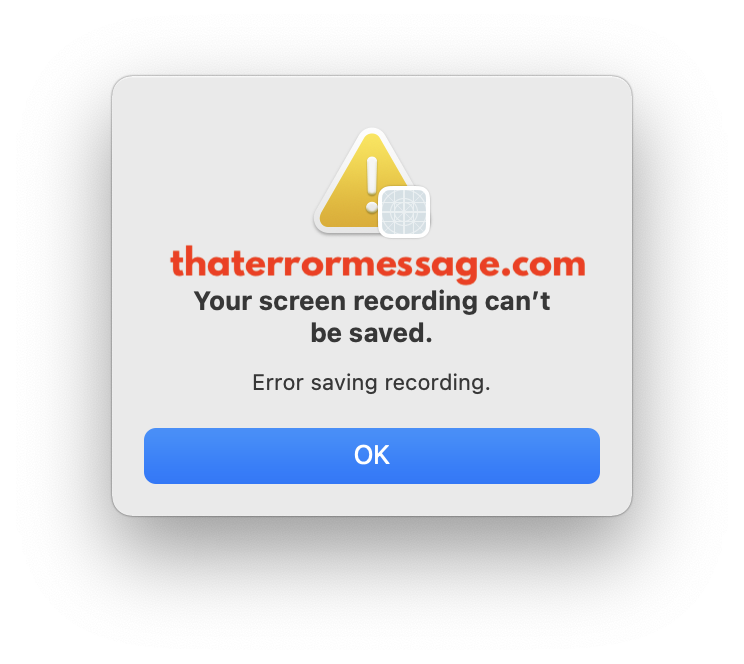 Your Screen Recording Cant Be Saved Macos Big Sur