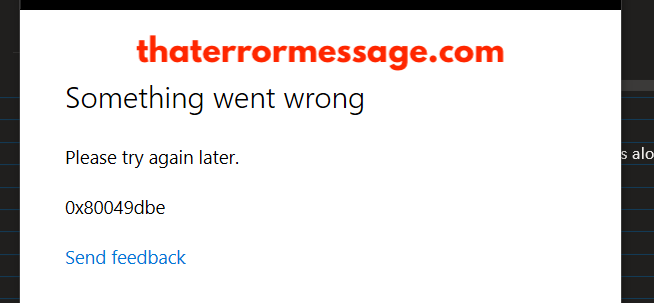 Something Went Wrong 0x80049dbe Microsoft One Note
