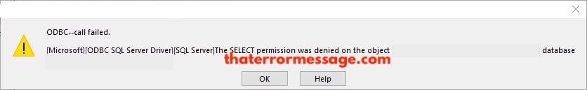 Odbc Call Failed Select Permission Denied