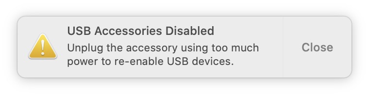 Usb Accessories Disabled Macbook Usb Hub