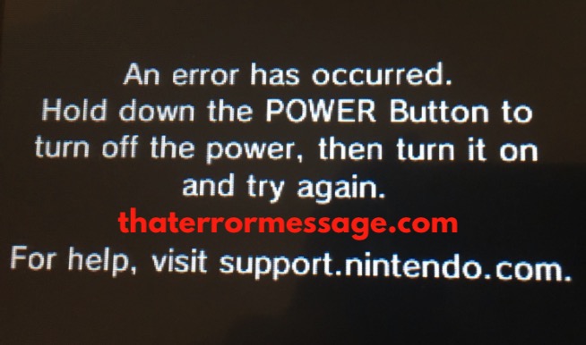 An Error Has Occurred Hold Down The Power Button Nintendo