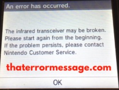 The Infared Transceiver May Be Broken Nintendo