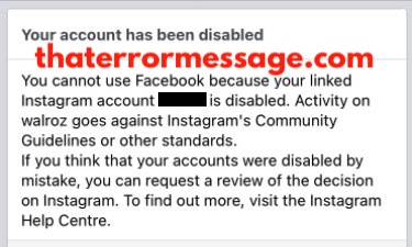 You Cannot Use Facebook Because Your Linked Instagram Account Is Disabled