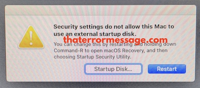 Security Settings Do Not Allow This Mac To Use An External Startup Disk