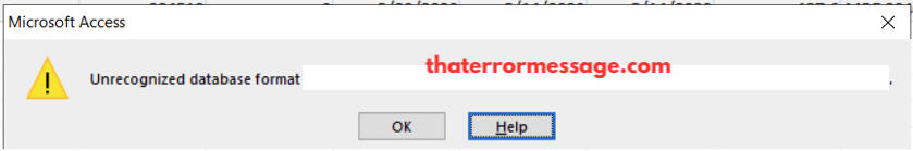Microsoft Access Unrecognized Databa Se Format 