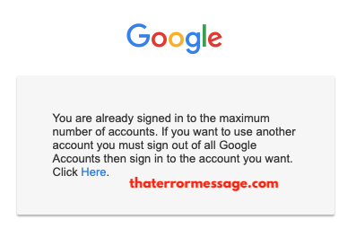 Google You Already Signed In To The Maximum Number Of Accounts
