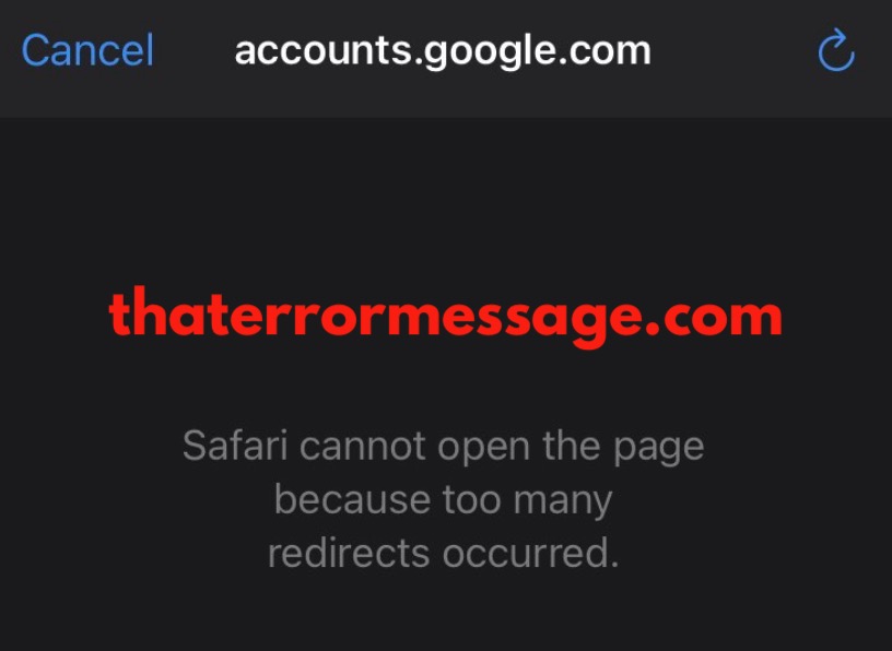 Safari Cannot Open The Page Because Too Many Redirects Occurred Google