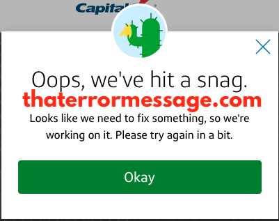 We Ve Hit A Snag Capital One